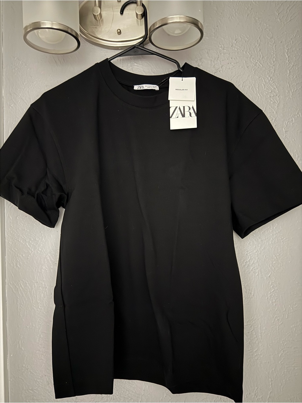 Zara Black Short Sleeve Crewneck Tee